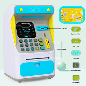 Alcancía Electrónica con Reconocimiento Facial / tarjeta Billetes y Monedas Mini cajero